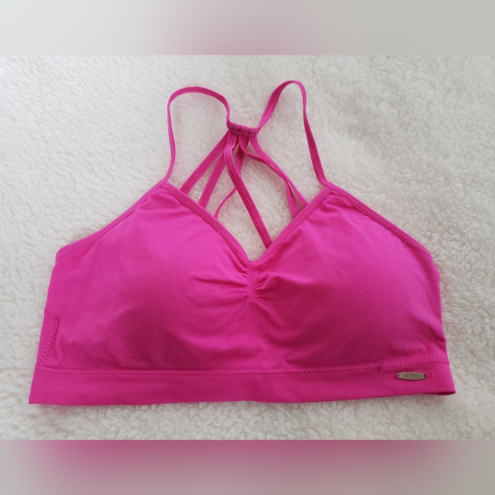 XOXO sports lounge bra with strappy back large